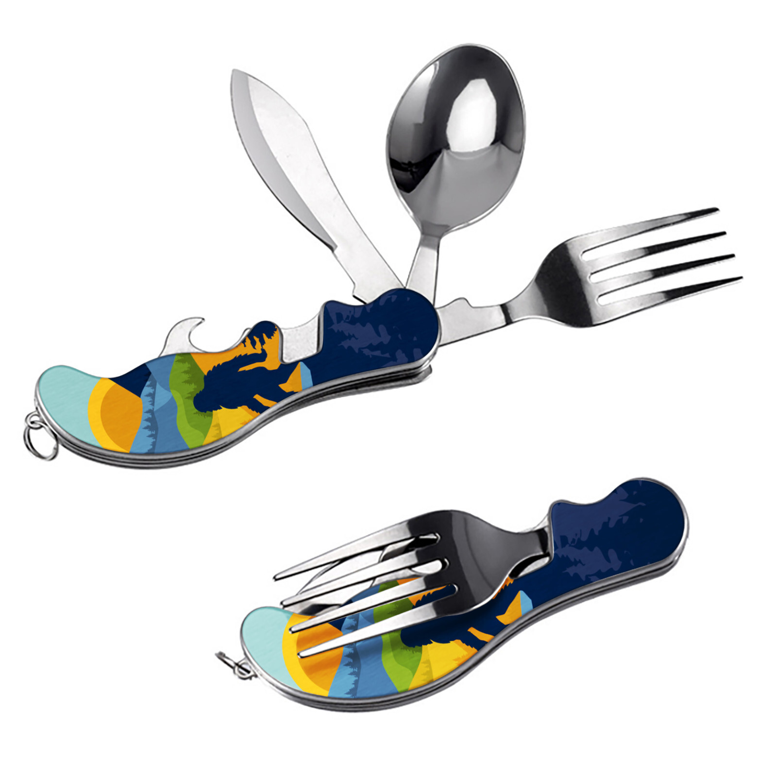 Bigfoot Multifunction Cutlery Pocket Tool Knife Fork Spoon Camping Bottle Opener