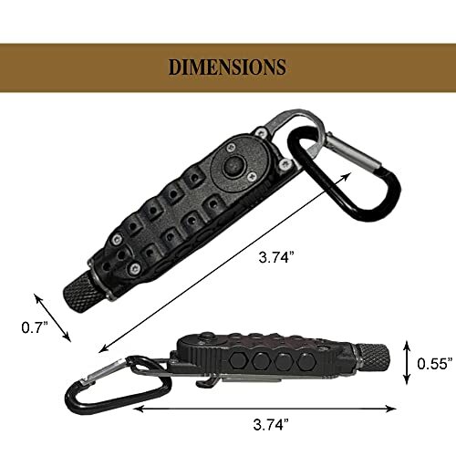 EDC Multi Tool Screwdriver Hex Bit Carrier with Carabiner Keychain Small Mult…