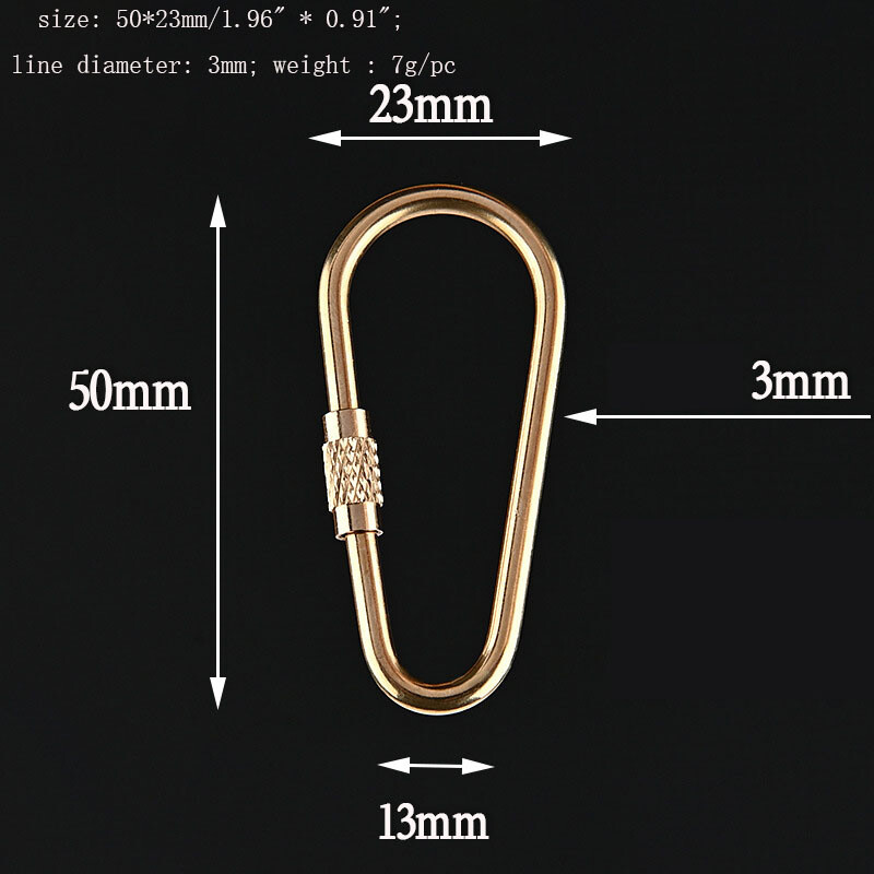 5PCS Mini Brass O Shape Ring EDC Screw Lock Carabiner Backpack Hook Keychain