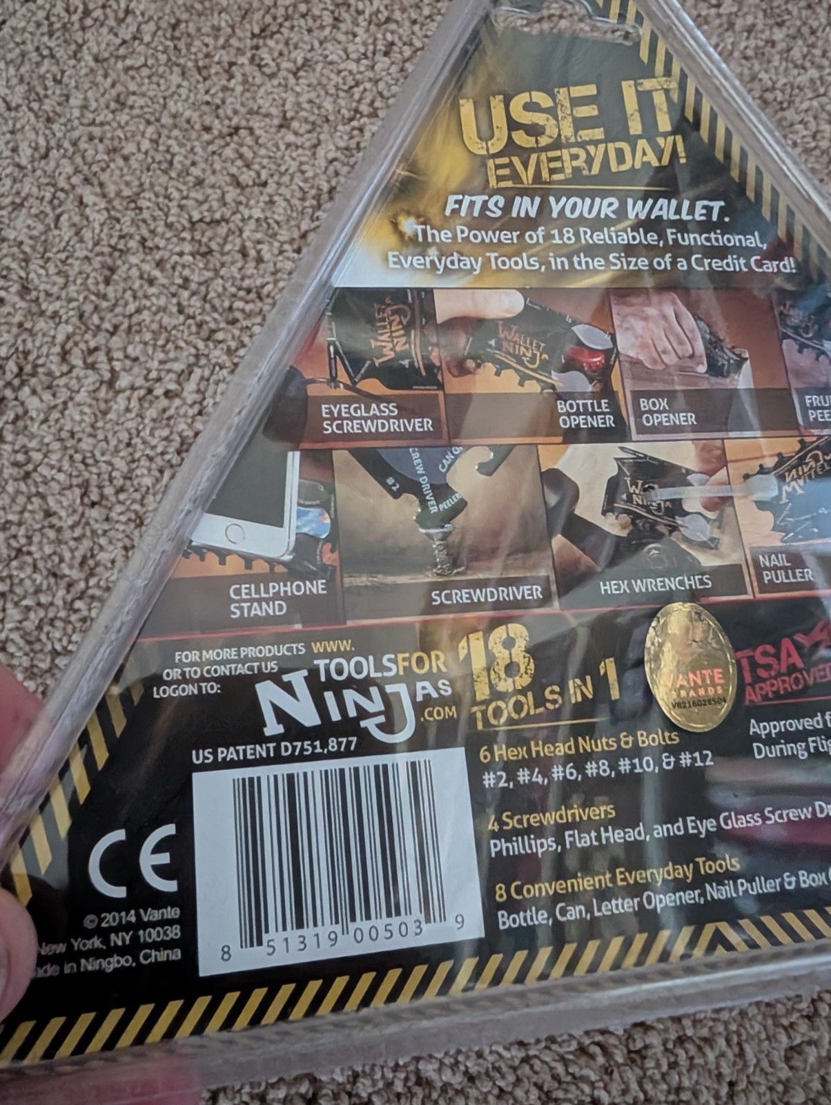 Wallet Ninja 18 Tools in 1 Flat Multi Tool – As Seen On TV Gift Dad’s Day Joke