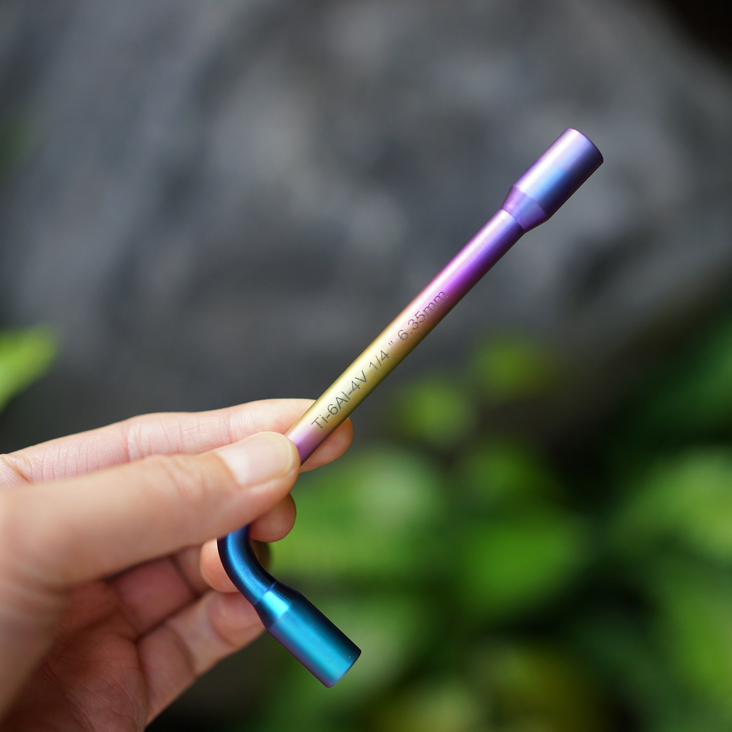 Gradient Rainbow Anodized TC4 Titanium Alloy L Shape Hex Wrench Tool 1/4 Inch
