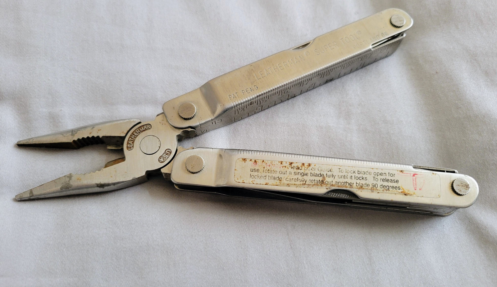 Leatherman SuperTool Original Stainless Multi-Tool 1196 Pat Pend Portland OR