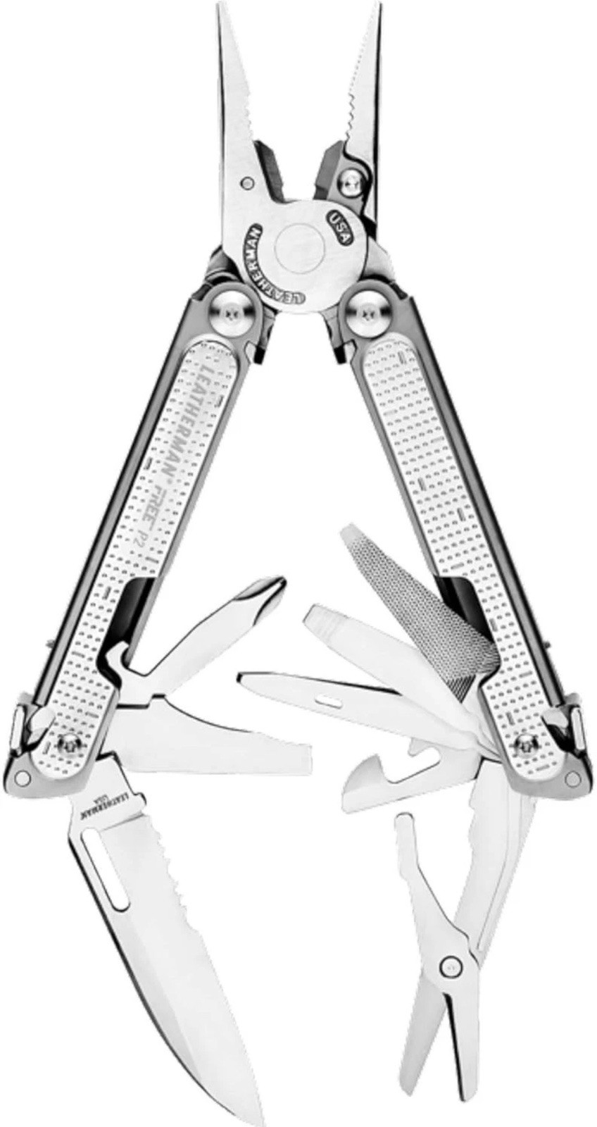 Leatherman FREE P2 Multitool NIB Gray Sheath Included 19 Tools Magnetic USA
