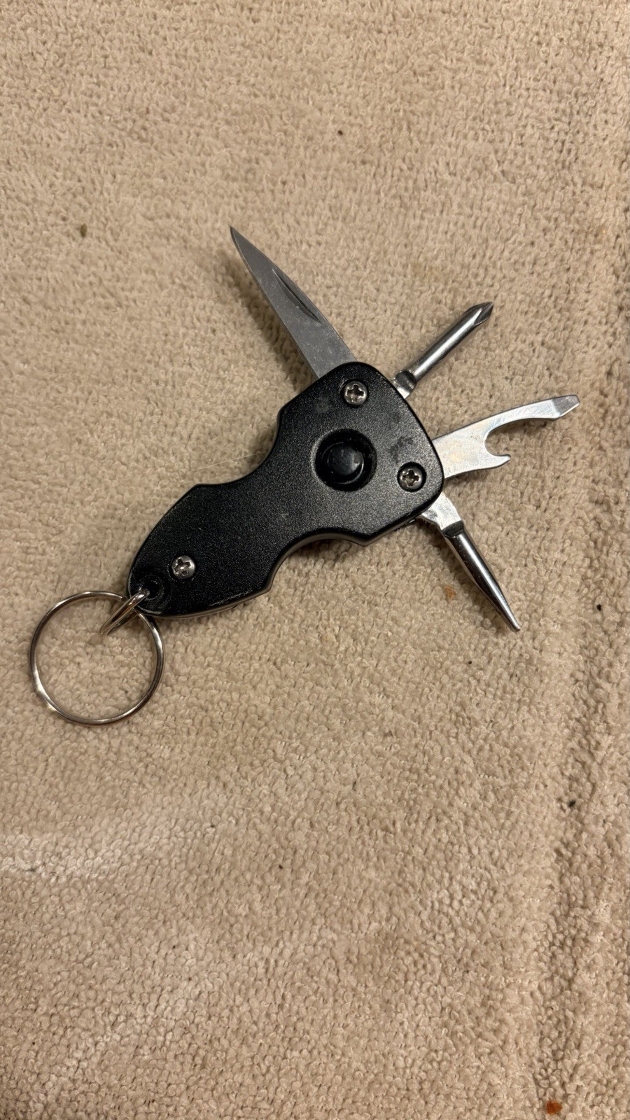 5 In 1 Keychain Multi Tool With LED Flashlight.