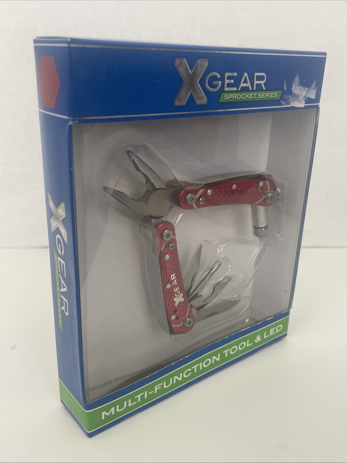X-Gear 8 Tool Men’s Multi-Function Tool w/Led Light (Red)
