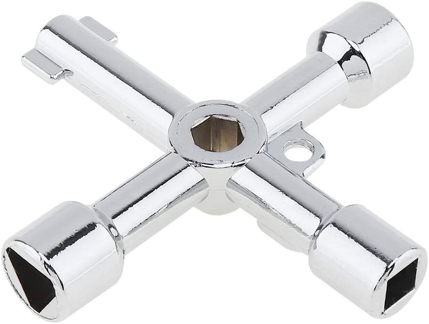 Versatile 4-Way Key Tool for Electric, Gas, and Water Cabinets – 2.83″ Size