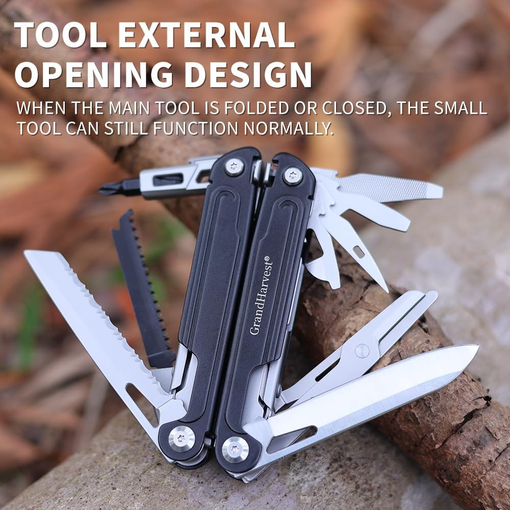 17-In-1 Stainless Steel Multi-Tool, Self-Locking Practical Multi-Tool, Equipped