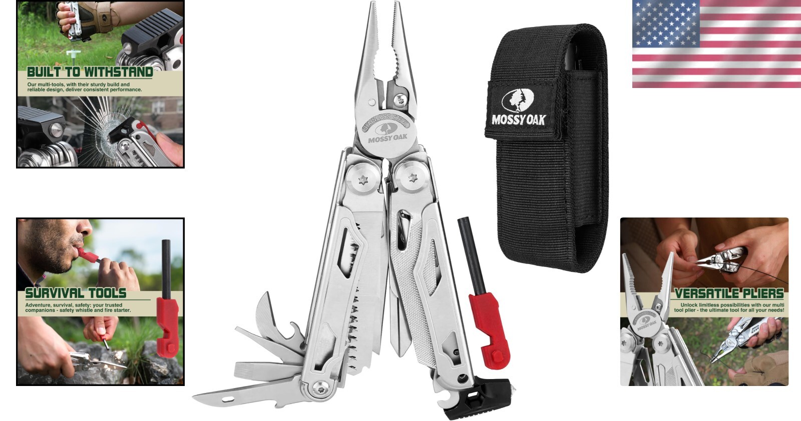 Durable 19-in-1 Multitool with Self-Locking Pliers & EDC Sheath for Adventurers