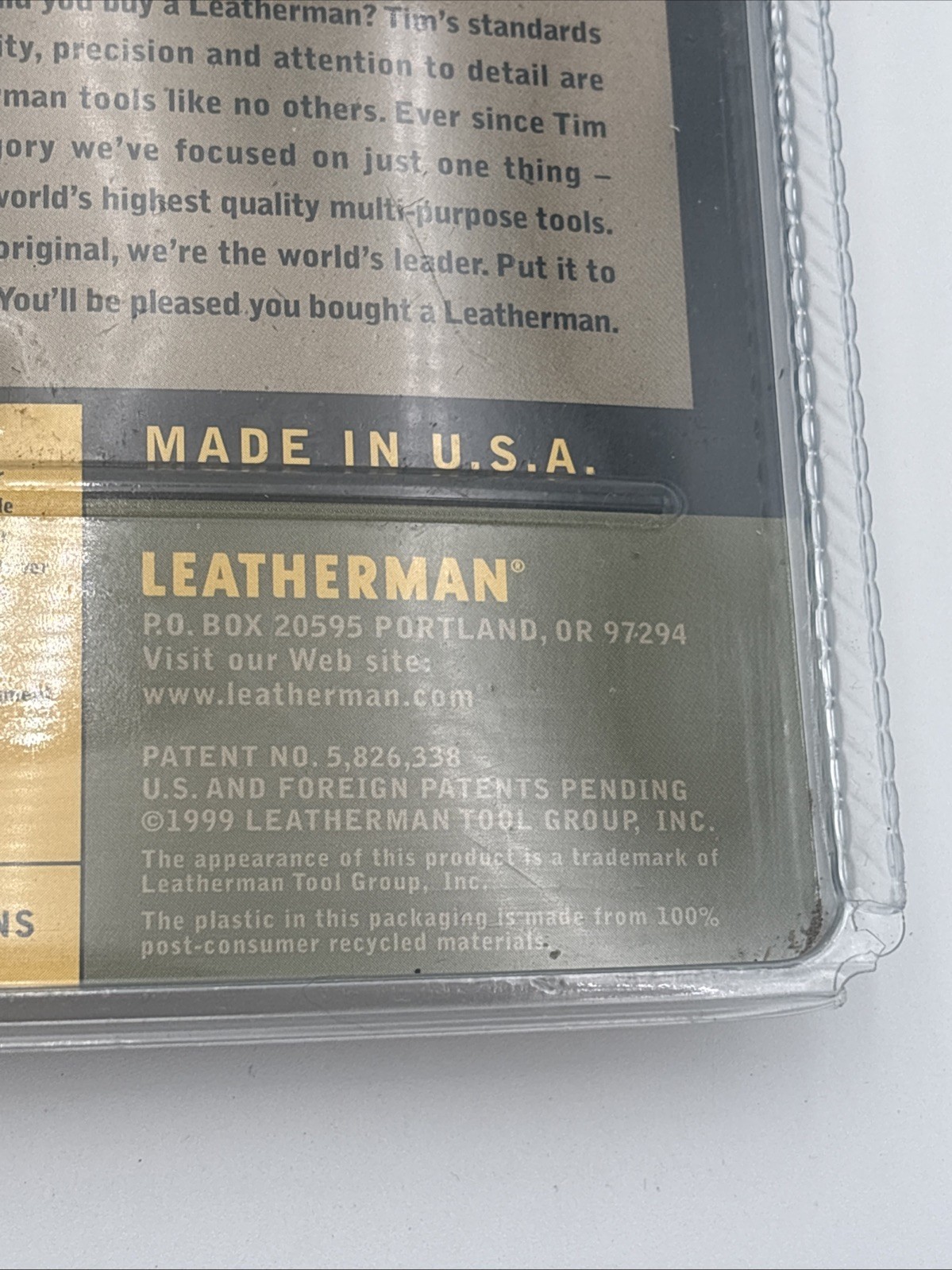 Discontinued Original Leatherman Crunch Pre Patent Multi-Tool Leather Sheath NIB