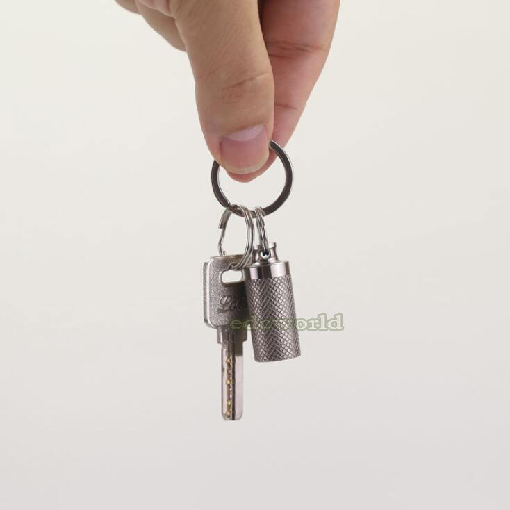 TC4 Titanium Portable Keychain Pill Capsula Case Outdoor Survival Tool F-14T EDC