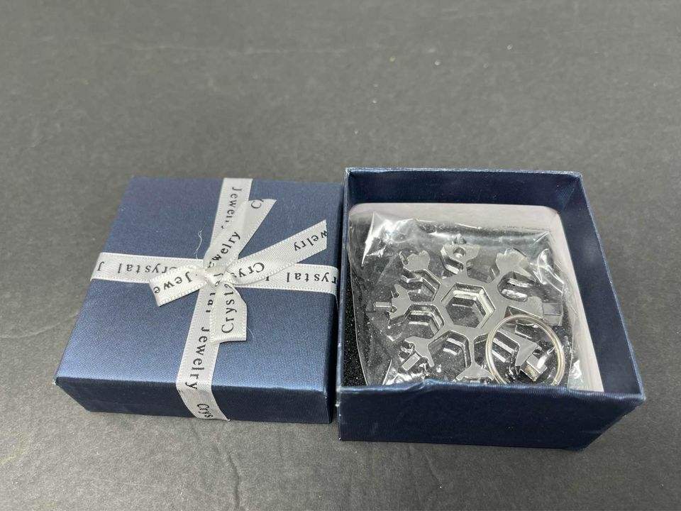 Hex Snowflake Multi Tool Stainless Steel Key Chain