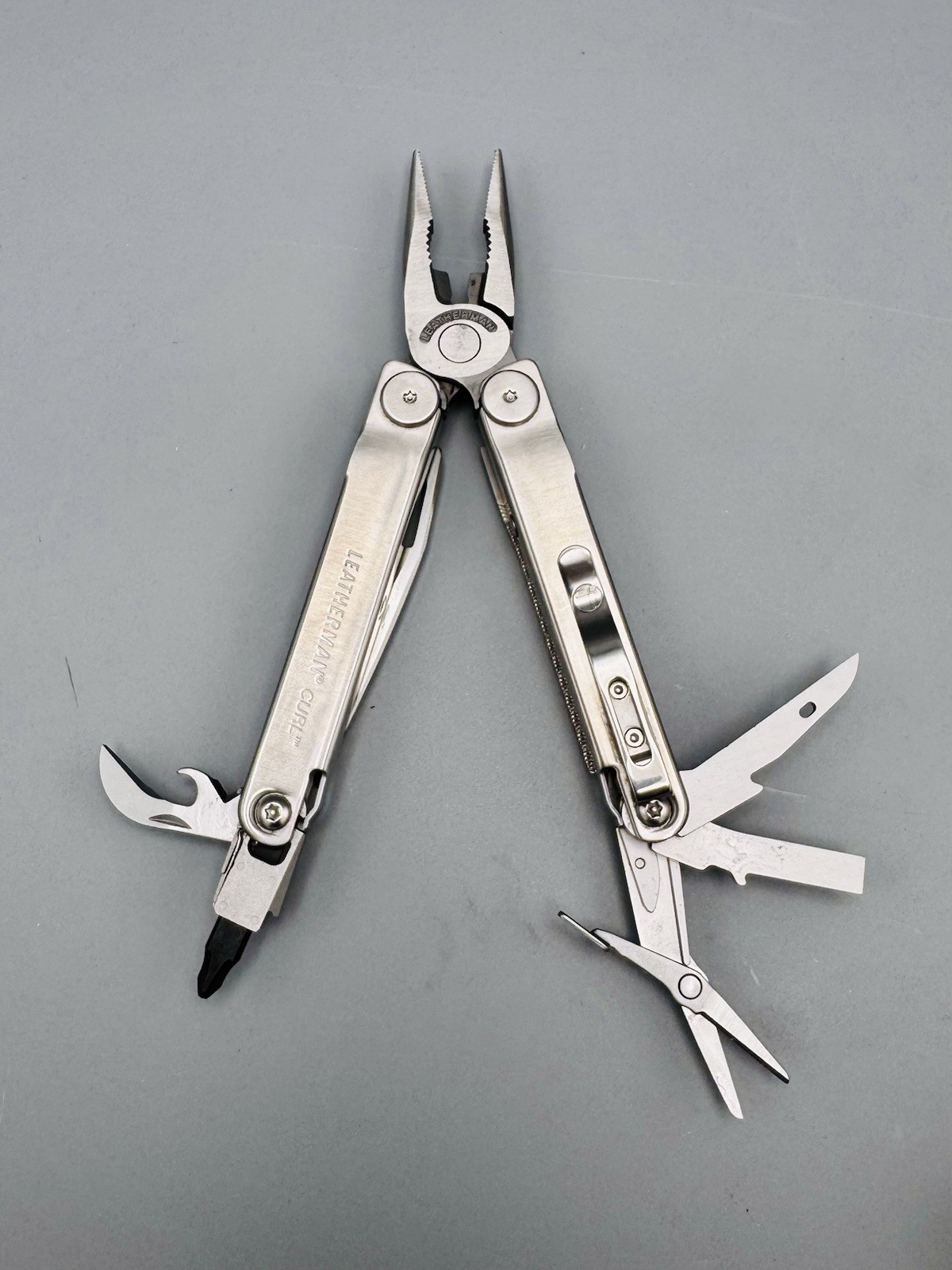 Leatherman Curl Multi-Tool Stainless Steel Open Box w/ Sheath, Box & Manual