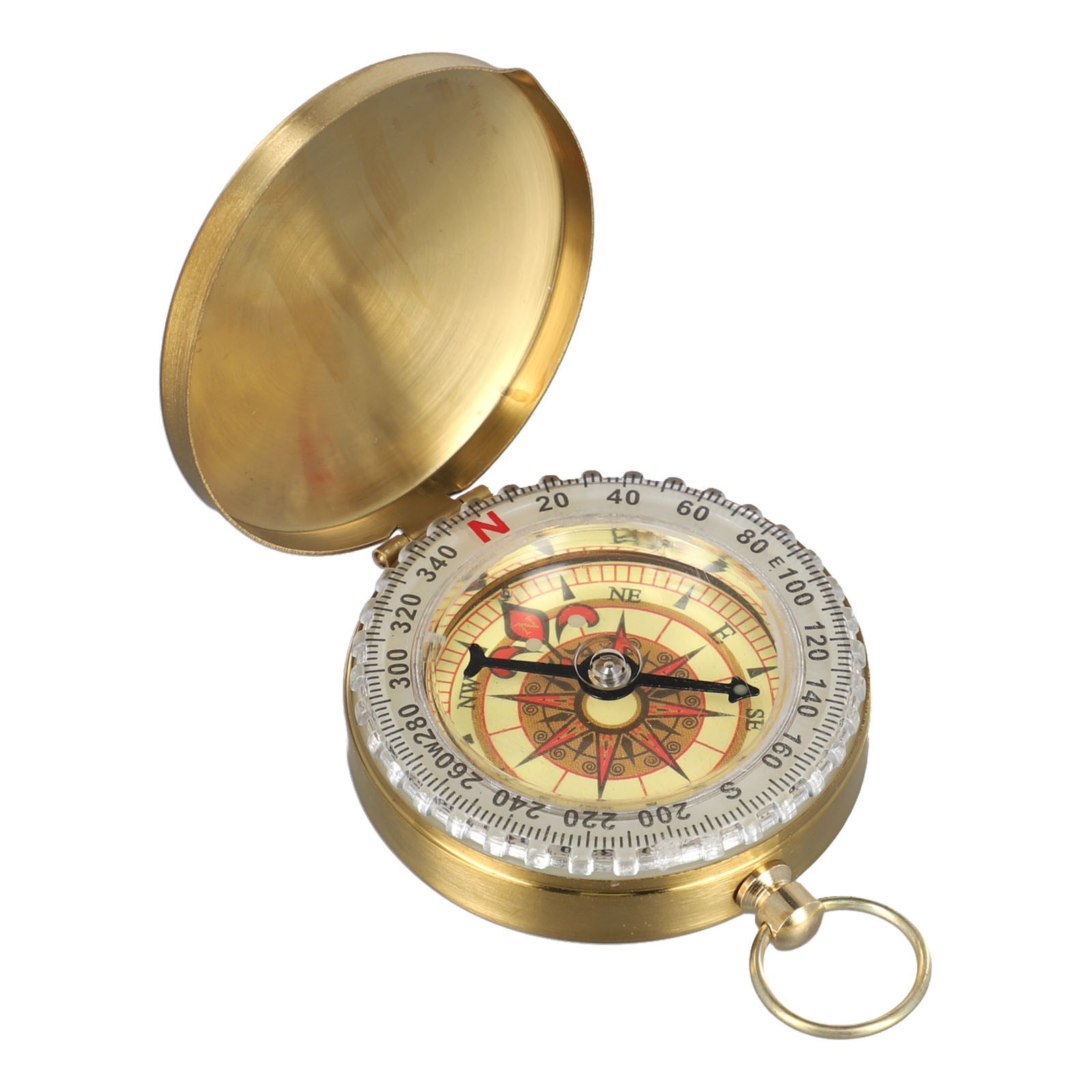 Hiking Pocket Brass Golden for Compass Portable Noctilucent for Compass