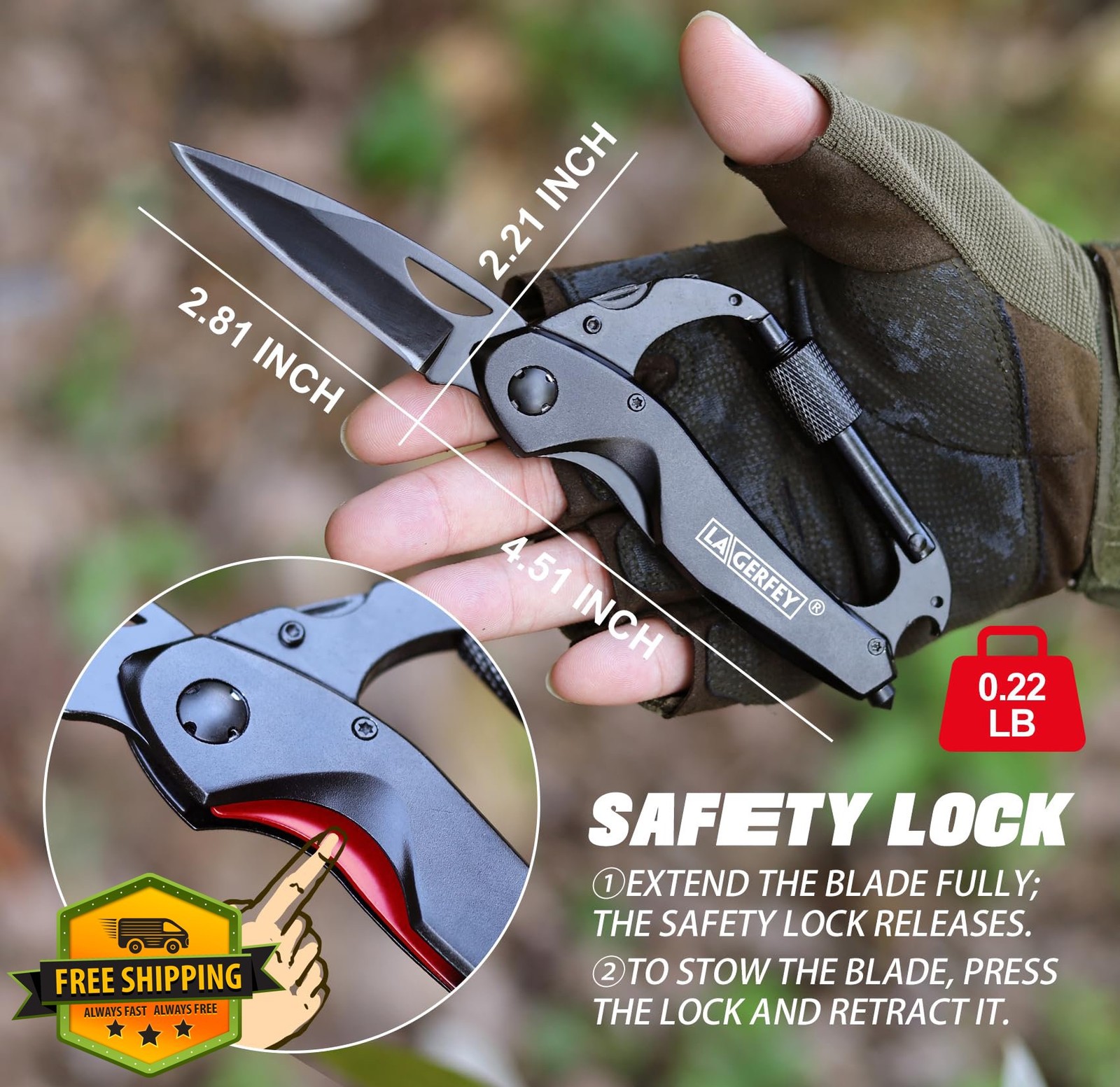 LAGERFEY Multitool Gift Keychain for Men