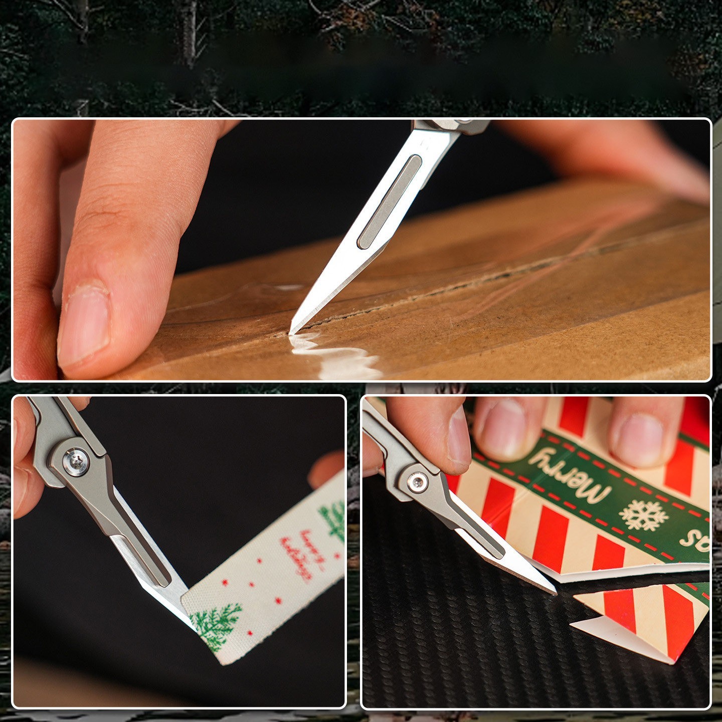 Mini Titanium Alloy Folding Utility Knife EDC Pocket Box Cutter Craft Tool