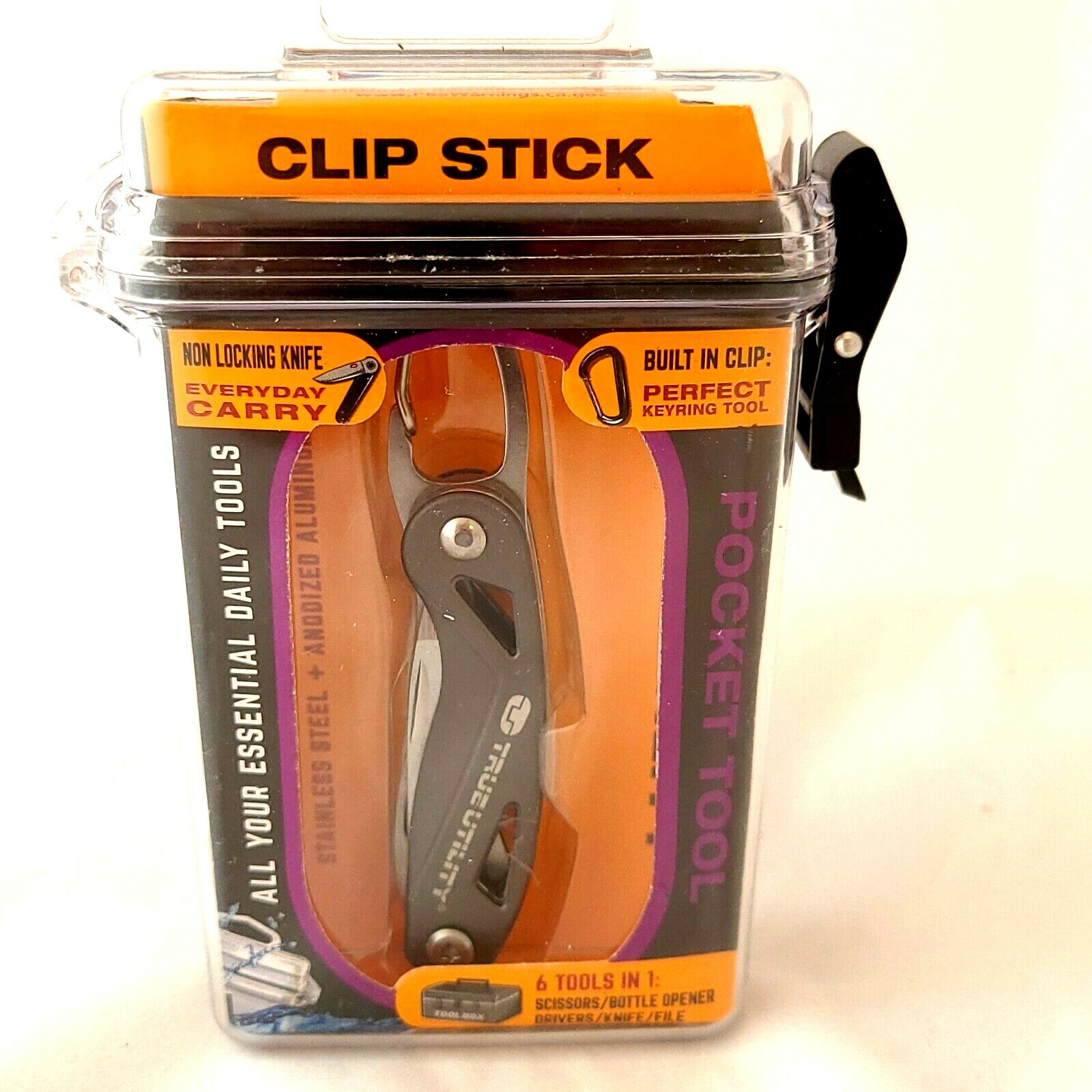 TRUEUTILITY Multi Tool Pocket Knife Flashlight Pocket Tool Key Organizer Clip