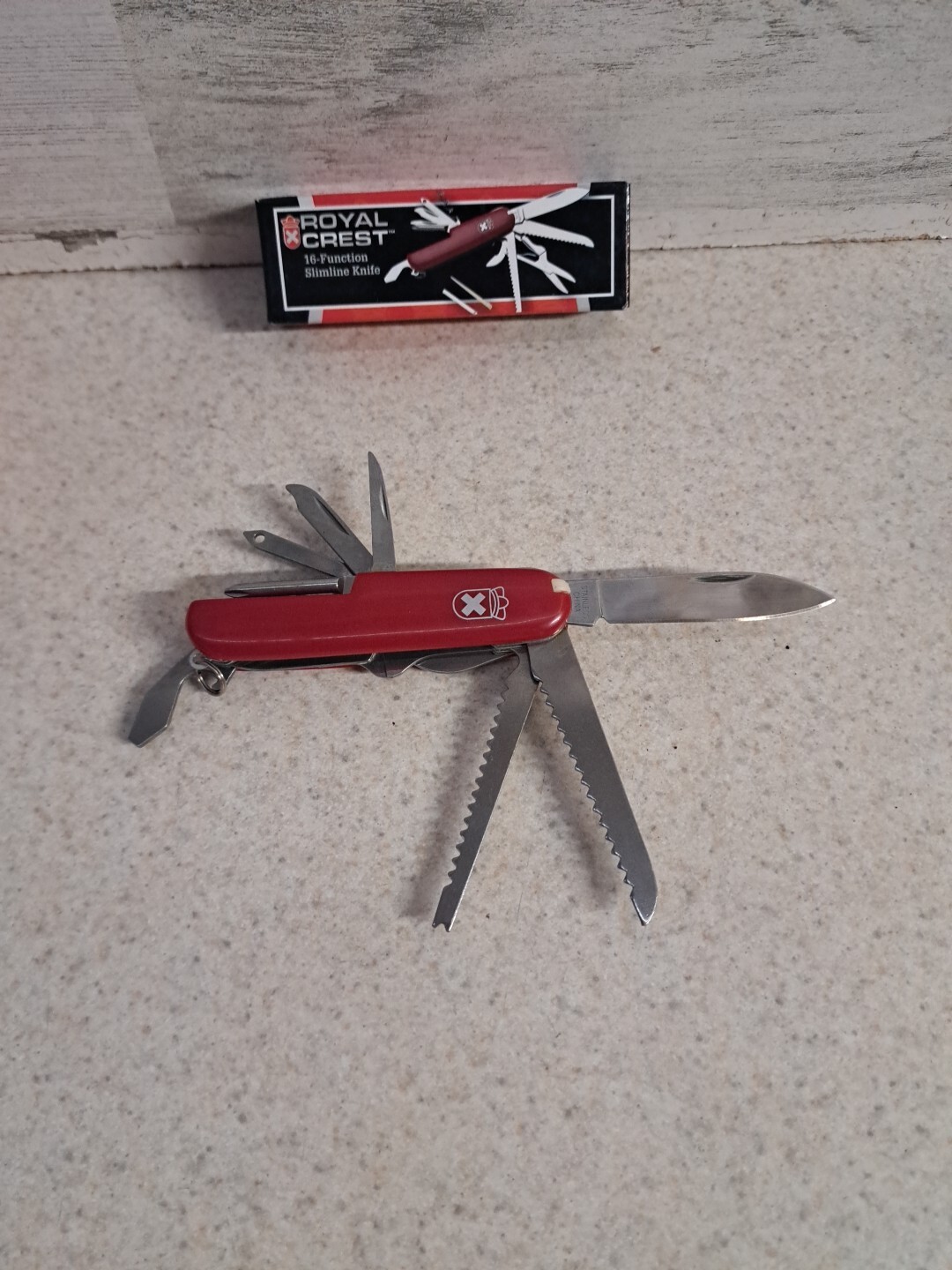Royal Crest 16 FUNCTION SLIMLINE ARMY UTILITY KNIFE W/Life Warranty