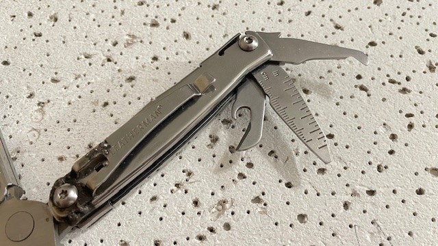 Leatherman Rev Stainless Steel Silver Multi Tool Linerlock Knife, Opener Bottle,