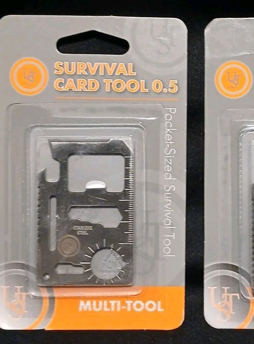 [2X] Multi Survival Tool 11-in-1 Stainless Steel Credit Card Survival Tool [B34]