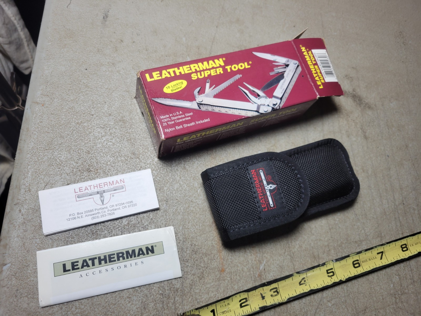 Fine Unused 1996-97 Leatherman Original Super Tool Multitool w/papers Box pouch