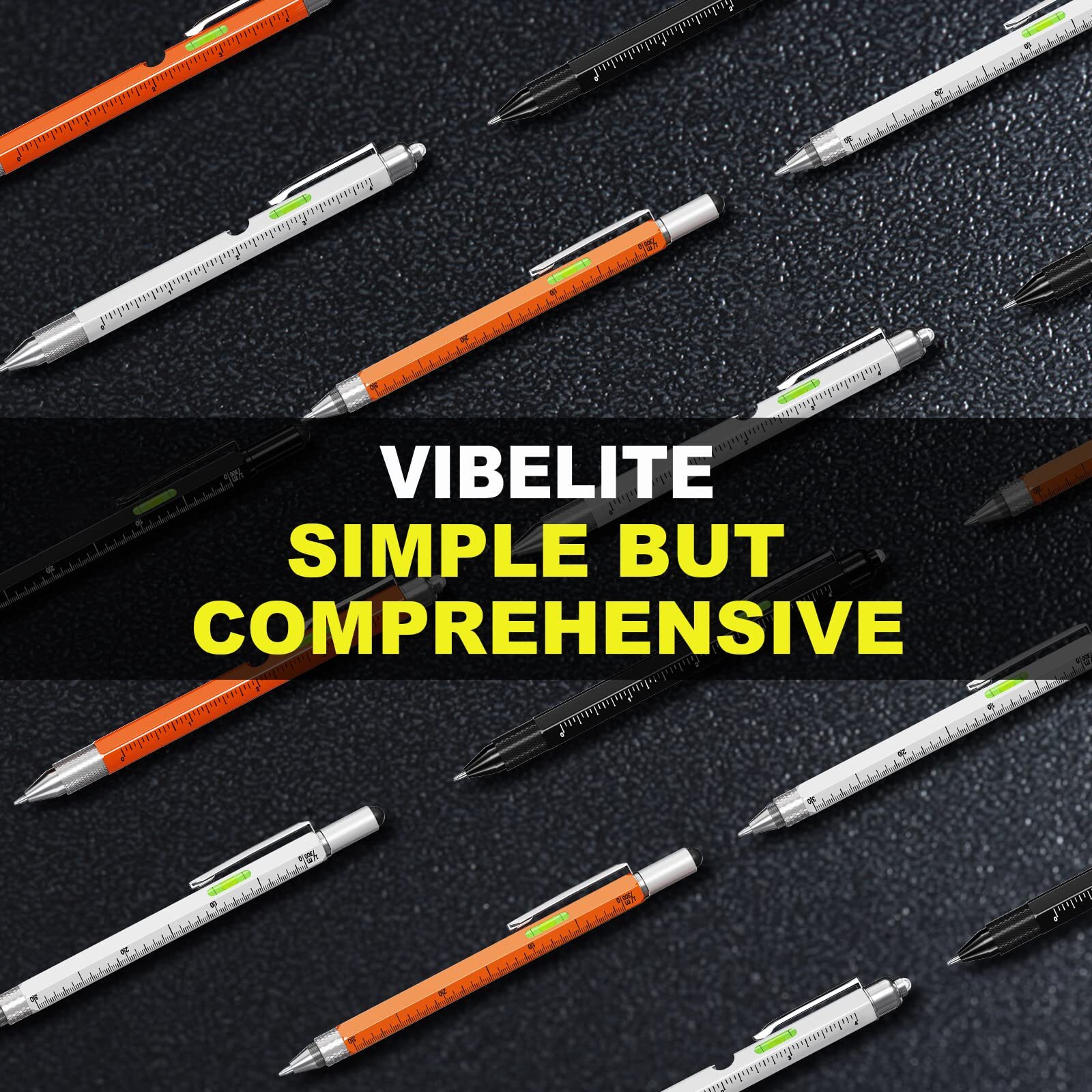 Gifts for Men Dad Him 9 in 1 Multitool Pen Set with LED Stylus Level Screwdri…