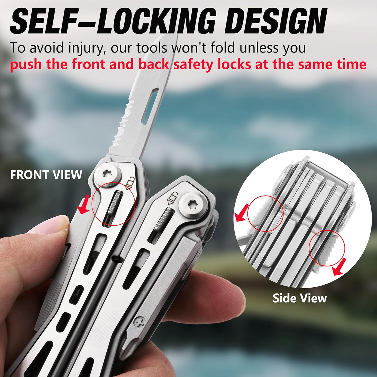 16-In-1 Stainless Steel Multi Tool, Gifts for Men Dad, EDC Multitool with Pocket