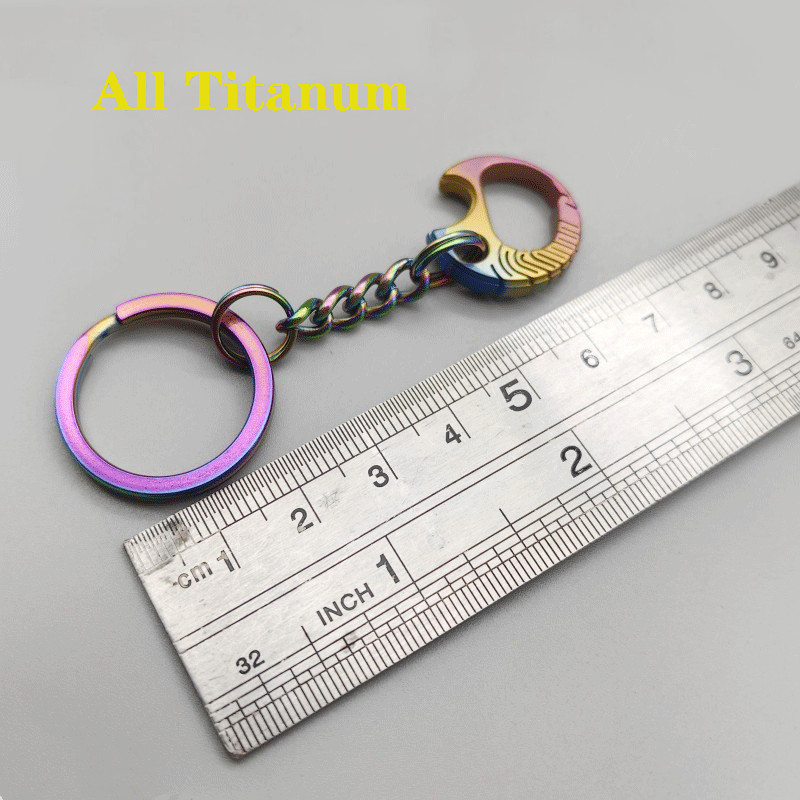 Mini Titanium Keychain Carabiner Opener EDC Outdoor Travel Size Hanging Buckle