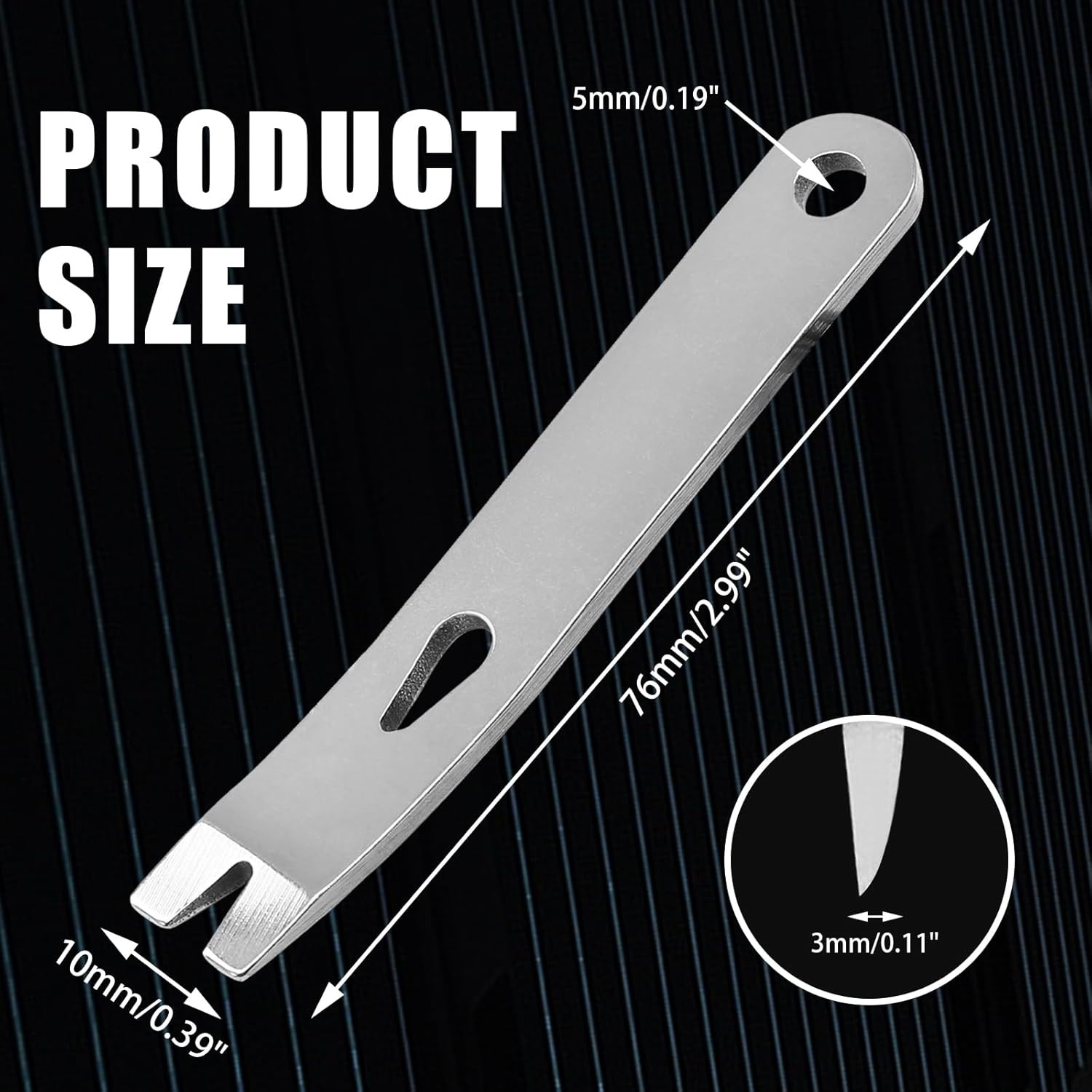 4 Pcs Mini Pry Bar, Pocket Stainless Steel Pocket Crank Crowbar Small Prybar EDC