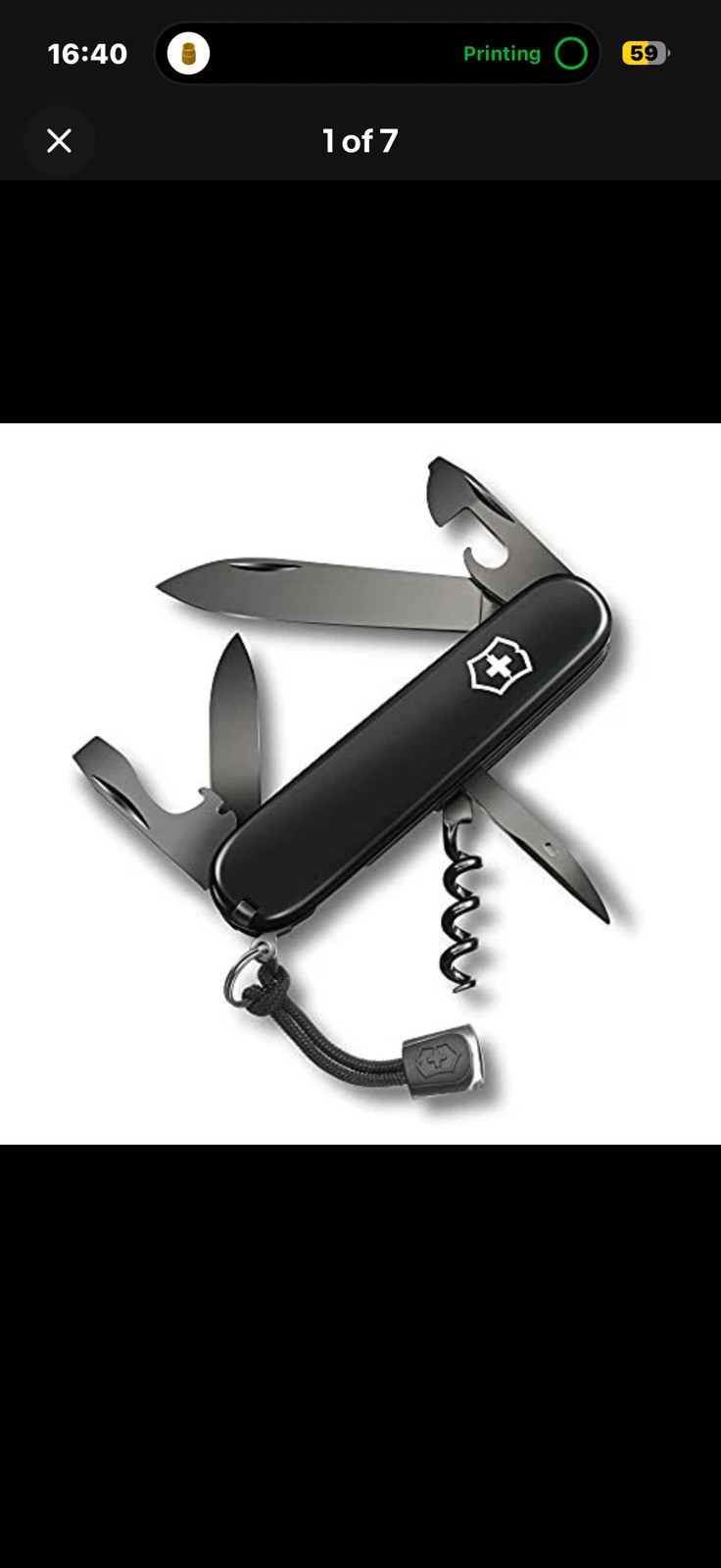 Victorinox Knife Spartan Onyx Black 1.3603.31P Medium