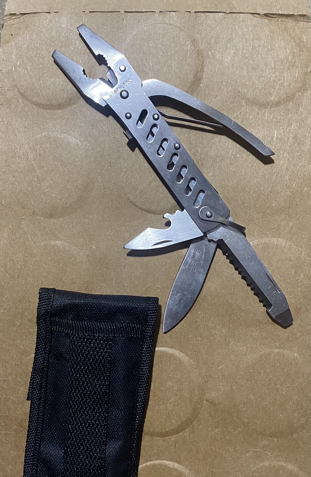 All-Trade (?) Multi-tool Pliers Set with Case-5 Multi-use Blades-Stainless Steel