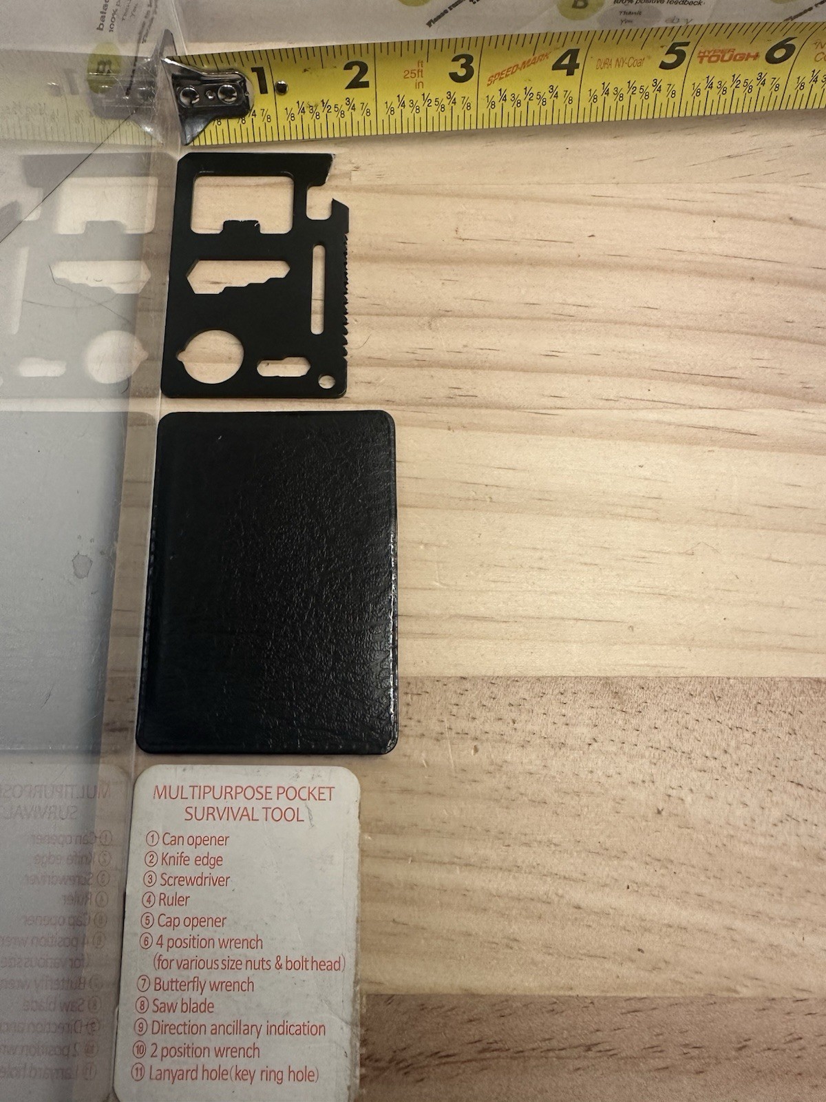 11 in 1 Survival Pocket Credit Card Multi-tool w/ Sheath and Guide