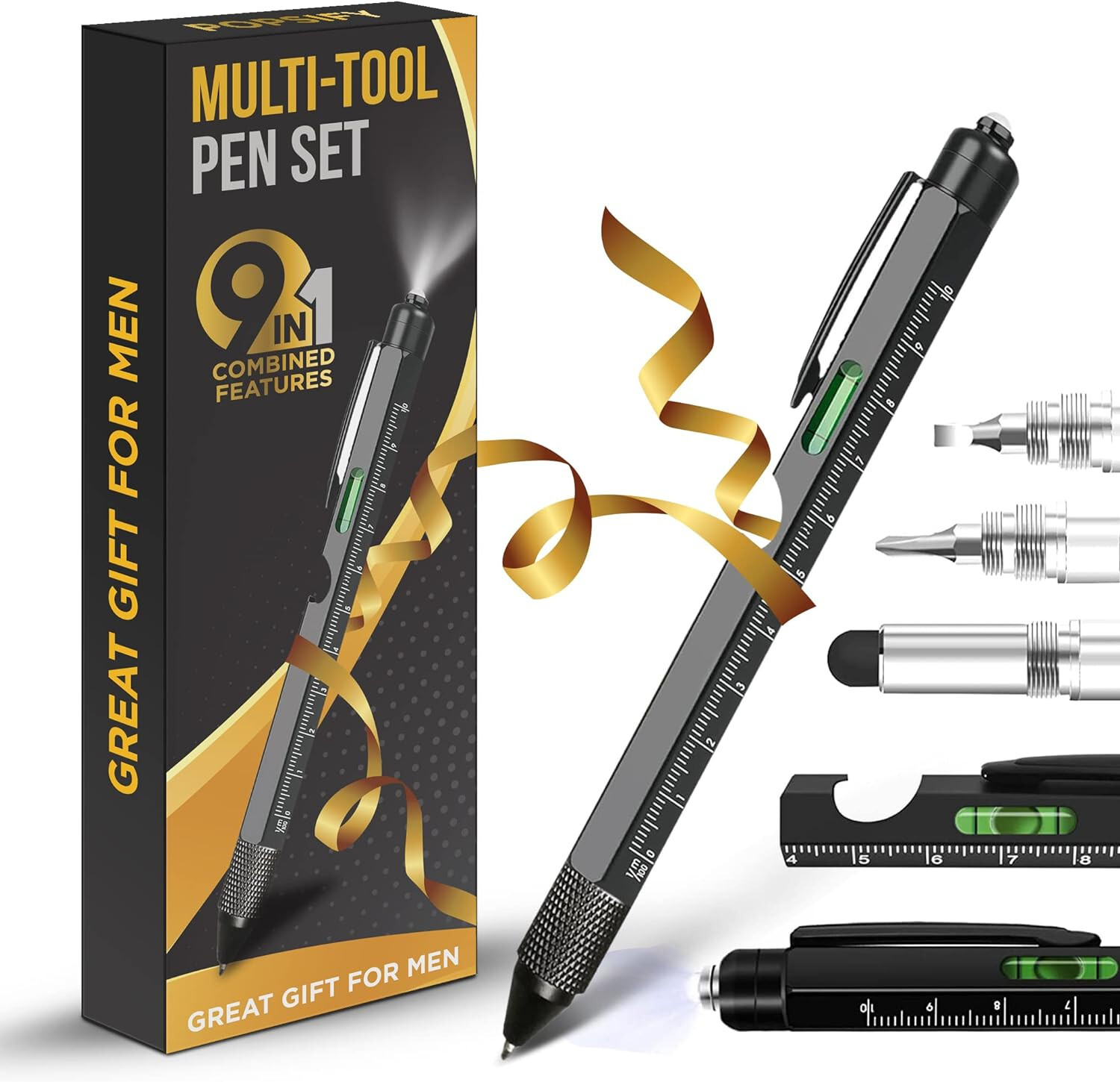 NEW Multitool Pen Set 9 In 1, 9 Tools, Gadet Gifts for Men, Fathers Day Gift