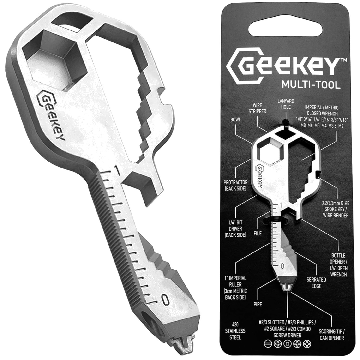 Keychain Multitool with 16+ Functions