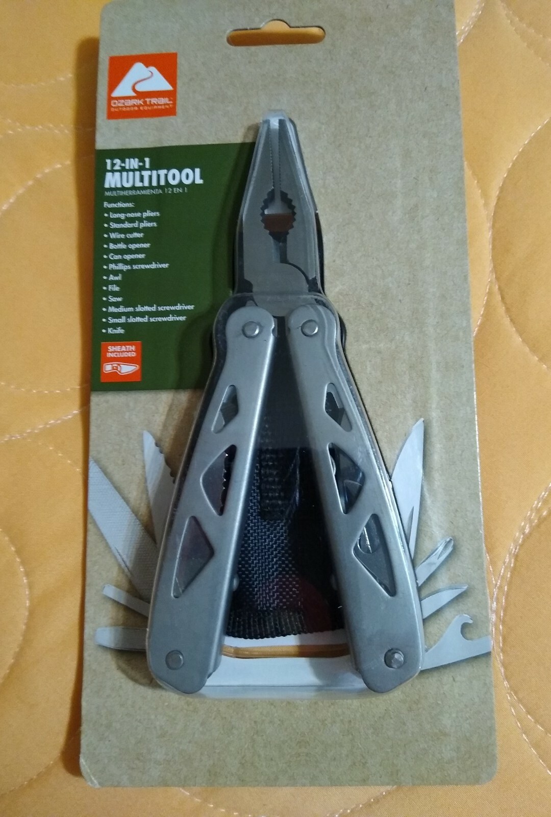 OZARK TRAIL 12-IN-1 MULTI TOOL WITH SHEATH SILVER HANDLE NEW! FREE SHIP!
