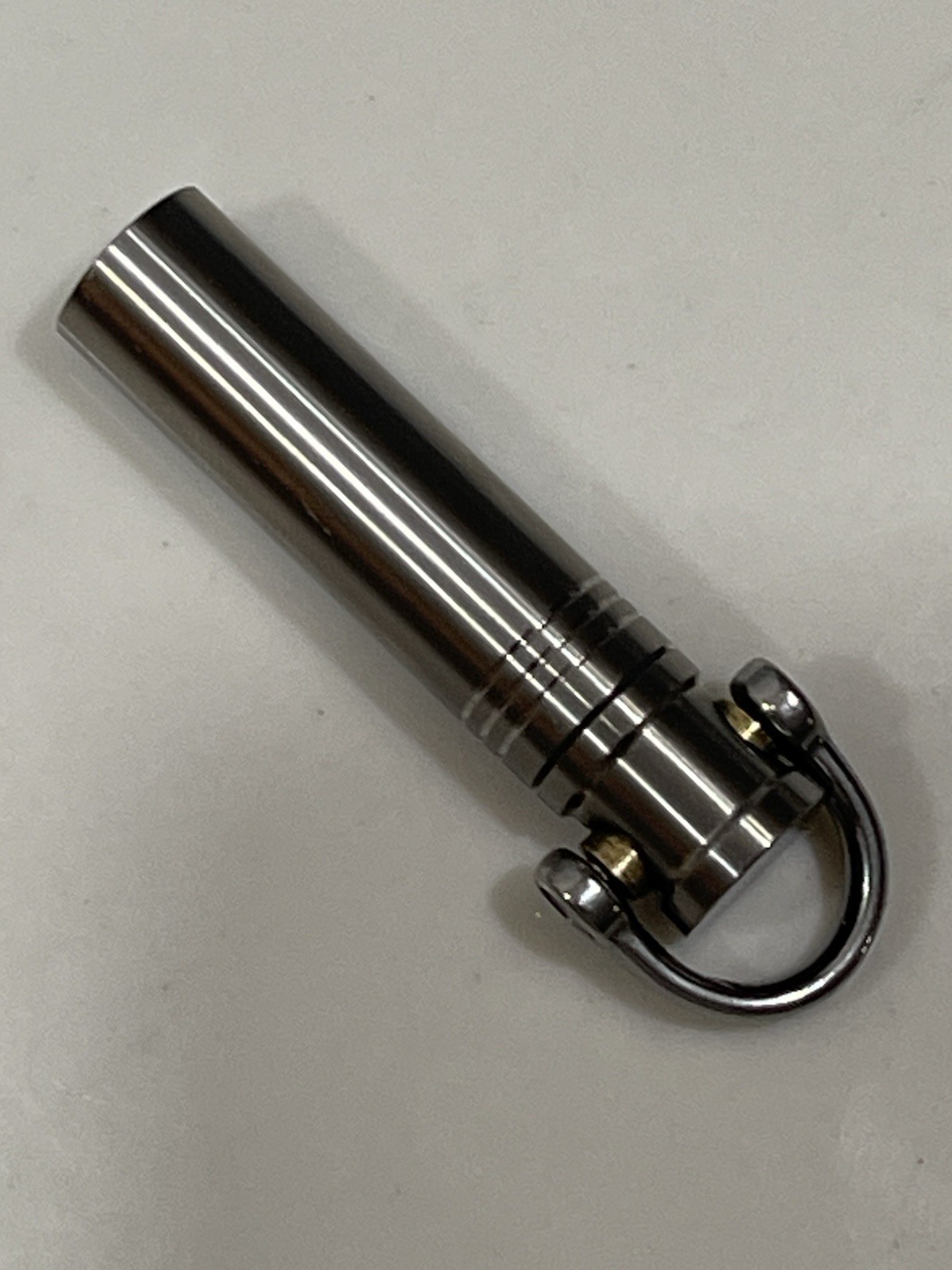 EDC Titanium Keyring Pill Fob Container w/Stainless Steel Keyring, 2-3/8”
