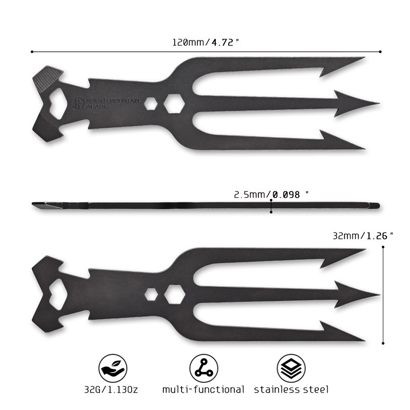 3CR13 Stainless Steel Multi EDC Tool Portable Fishing Harpoon Outdoor Survival