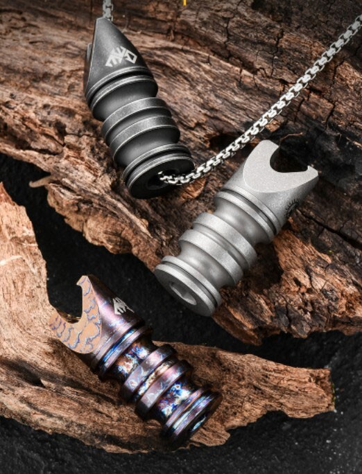 EDC Titanium Alloy Multi Tools Opener Screwdriver Prtable Pendant Bead Key chain