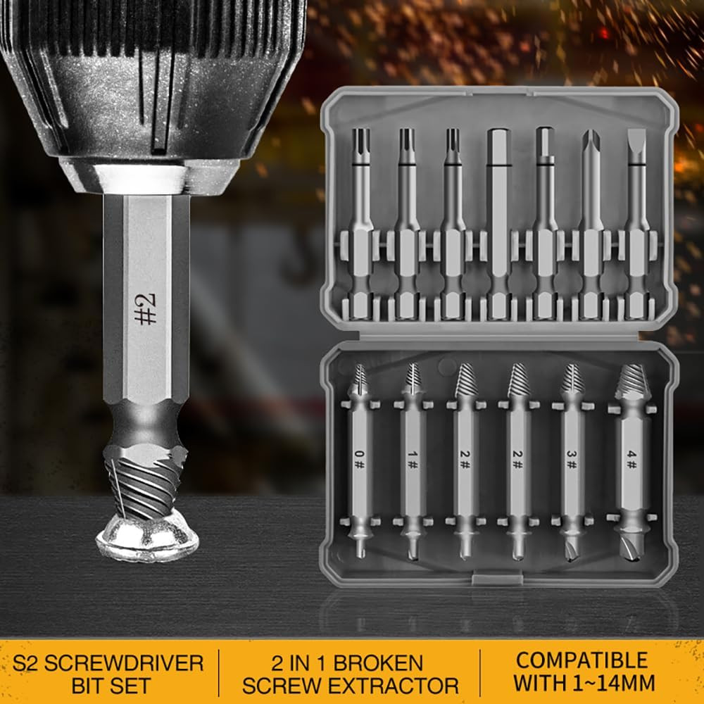 Regalos para hombres, Juego de extractores de tornillos dañados de 13 piezas