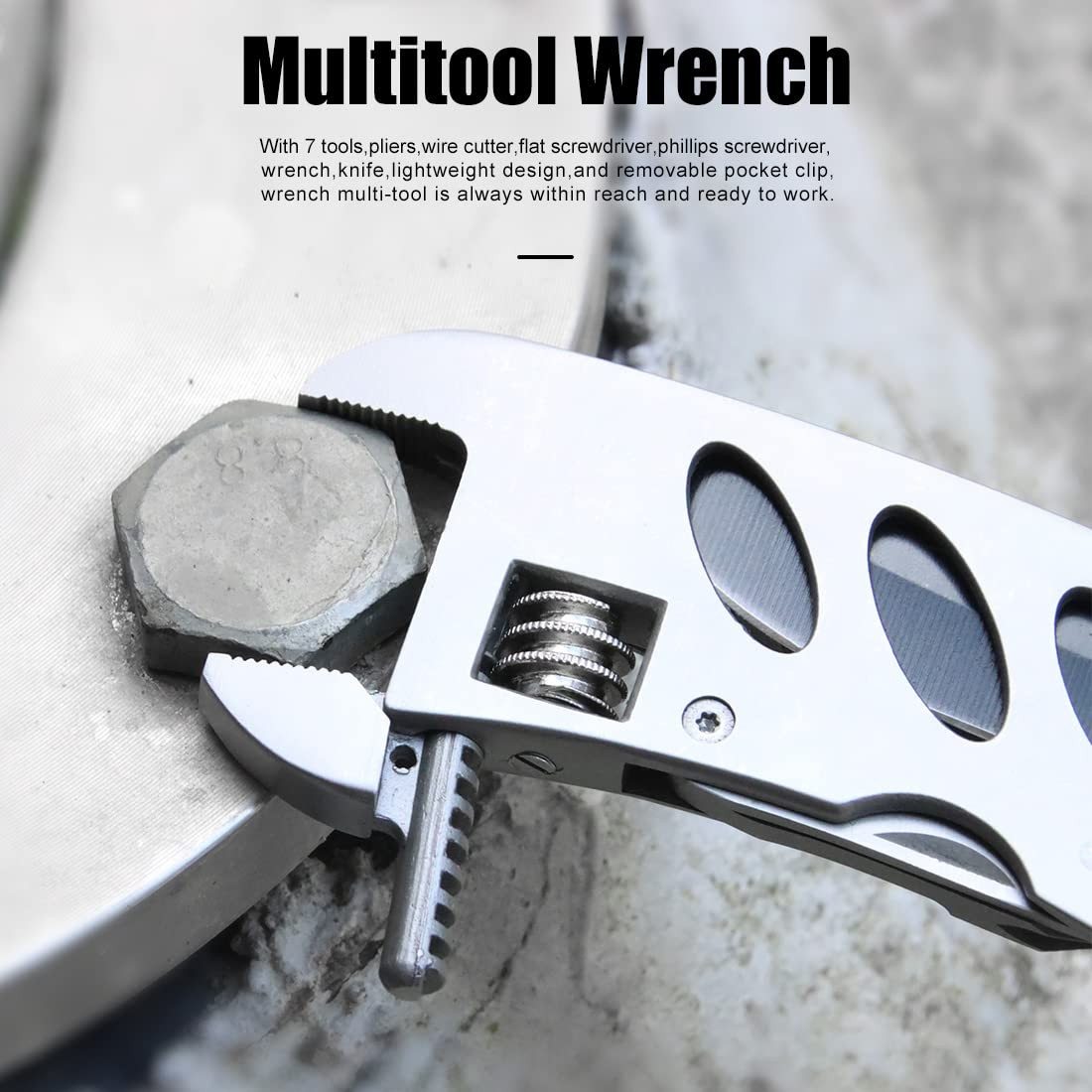 Multitool Wrench With 7 Tools/Pliers/Wire Cutter/Flat Screwdriver/Phillips Sc…