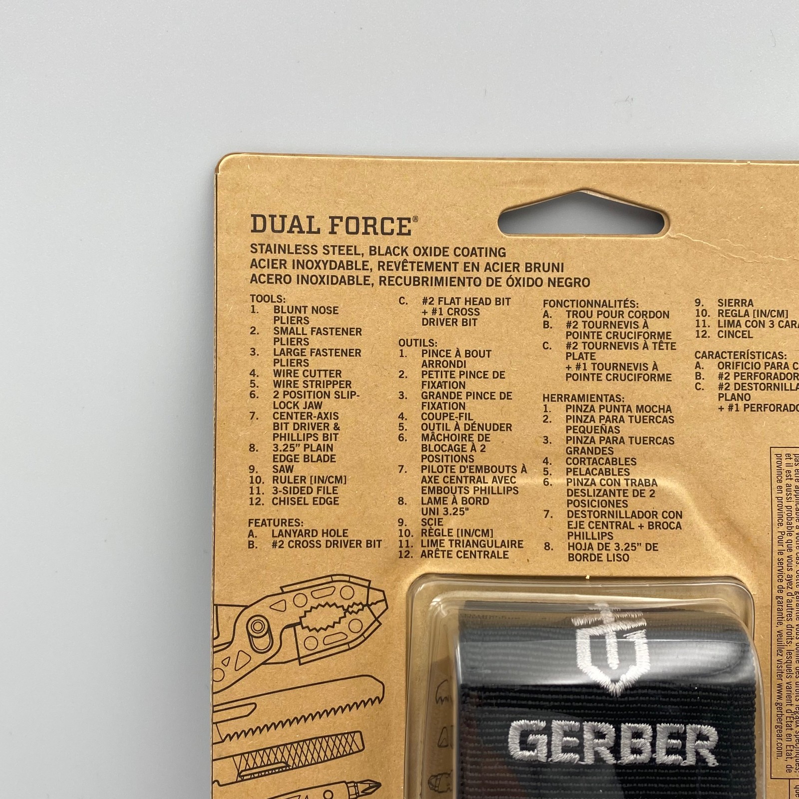Gerber Dual-Force Multi-Tool 12-in-1 Pliers Stainless Steel Black w/ Sheath NEW