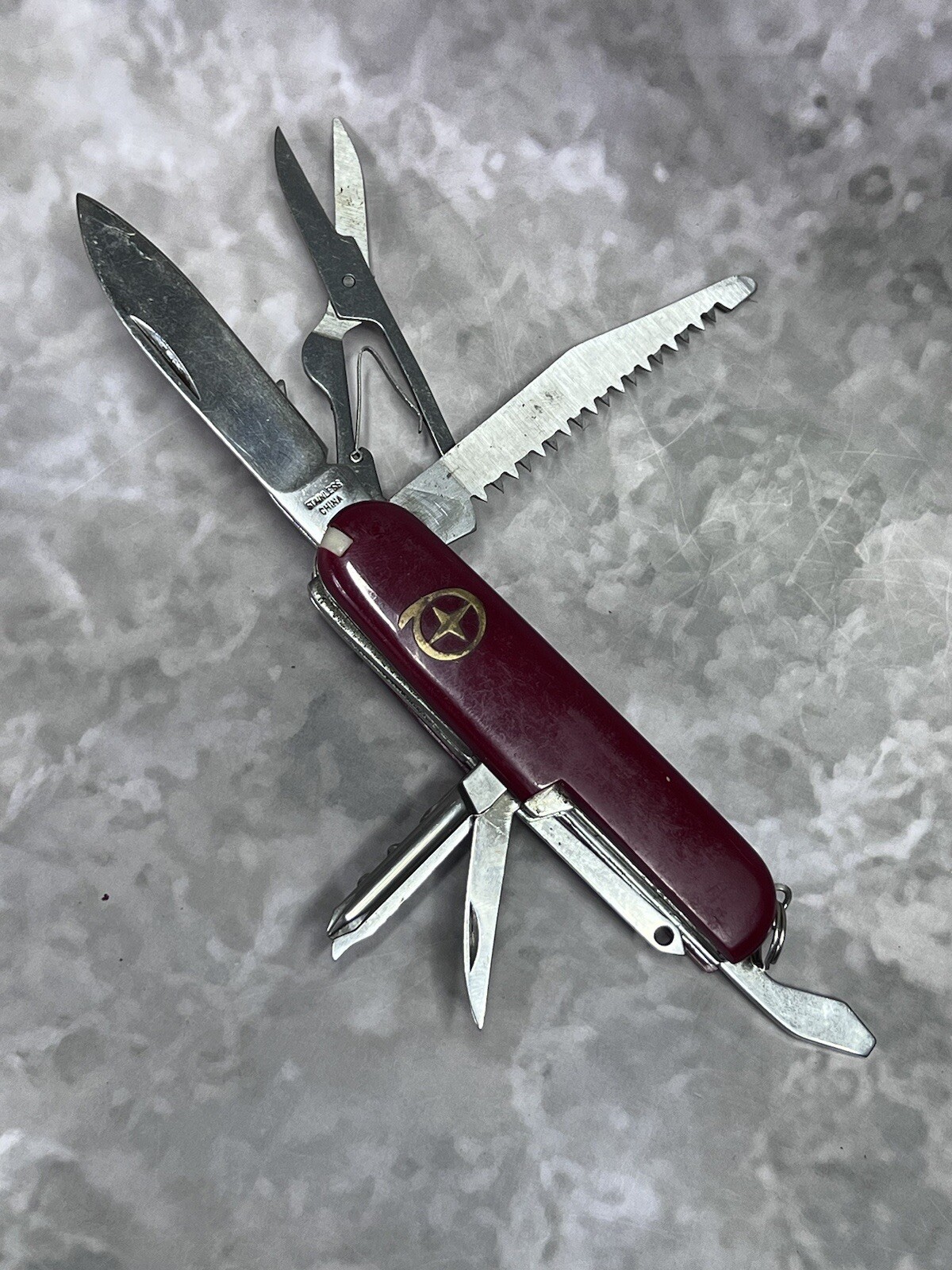 Vintage Red Multi Tool Pocket Tactical Camping Folding Army Knifed #1705