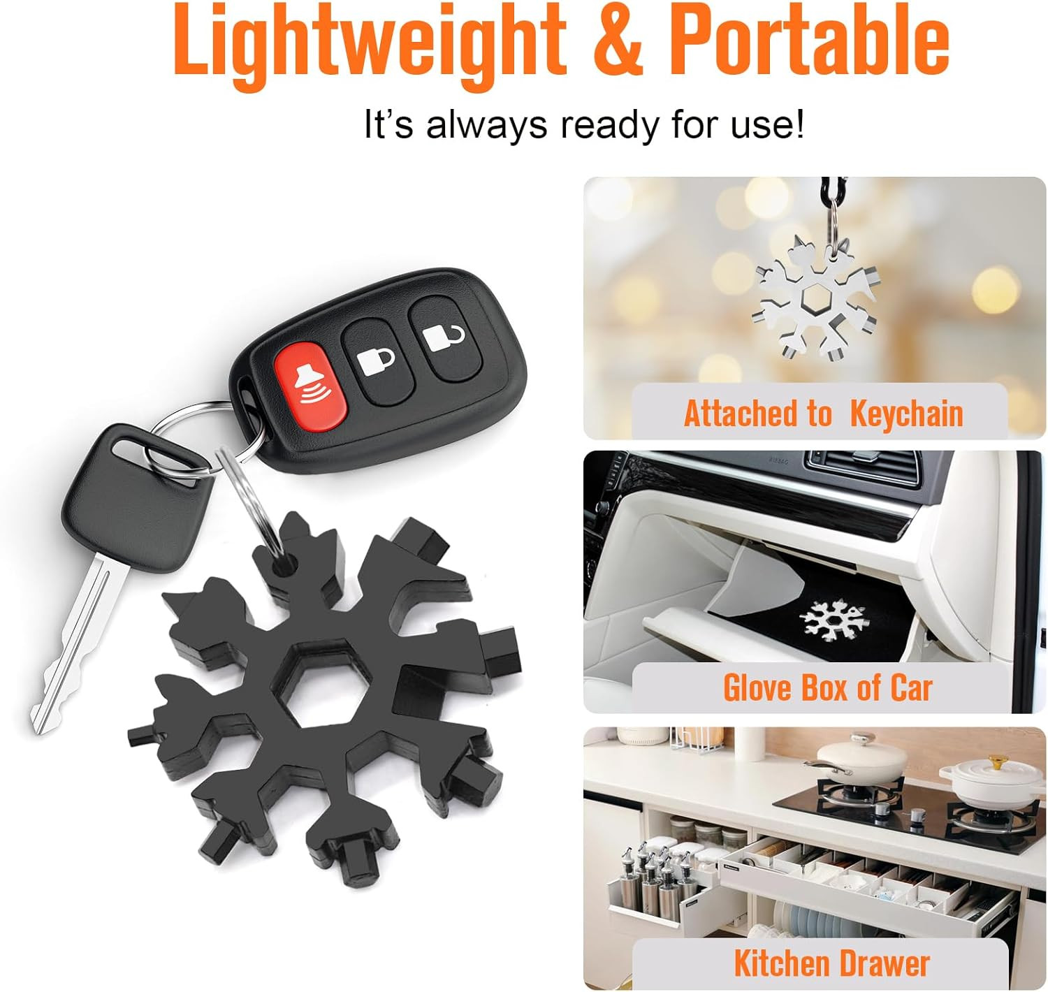 Stocking Stuffers Gifts for Men, 18 in 1 Snowflake Multitool, White Elephant Gif