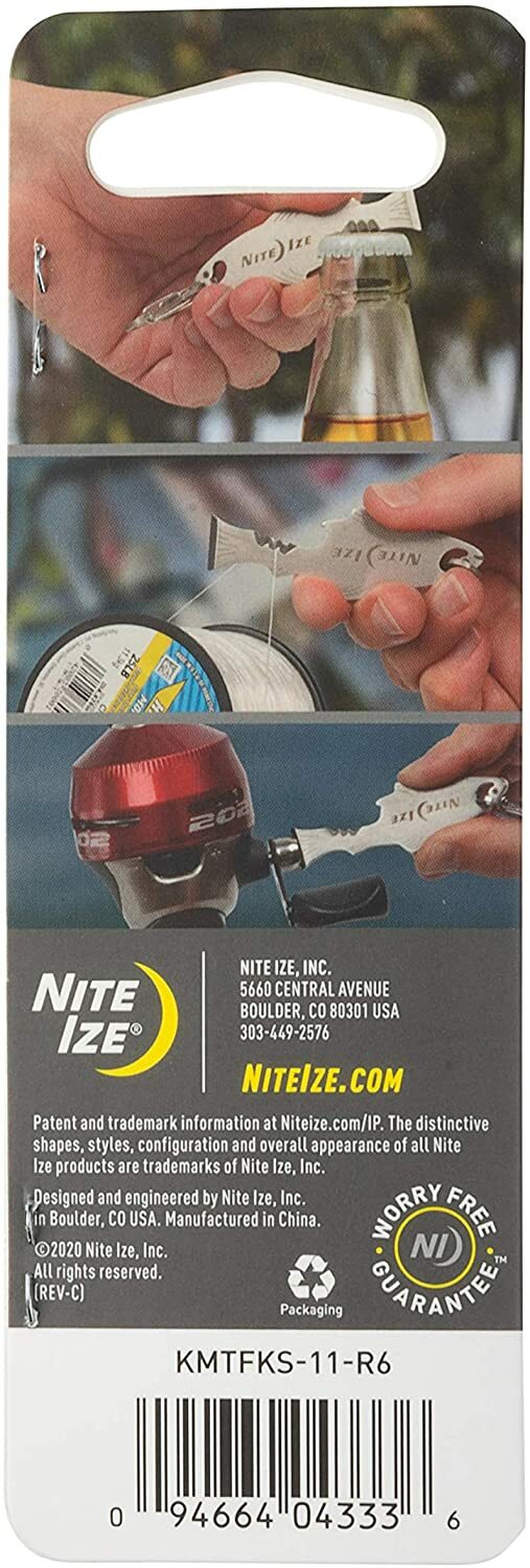 Nite Ize DooHicKey FishKey Multi-Tool Stainless Keychain Bottle Opener (2-Pack)