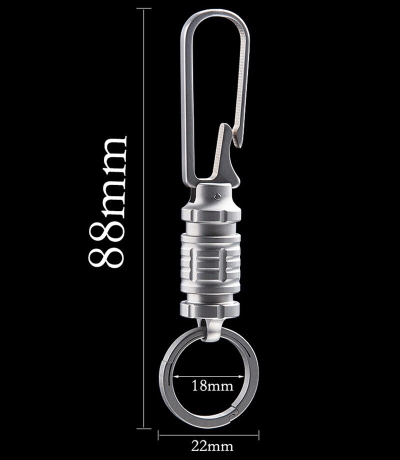 360 Degree Titanium Integrated Belt Universal Quick Release Buckle EDC Keychain