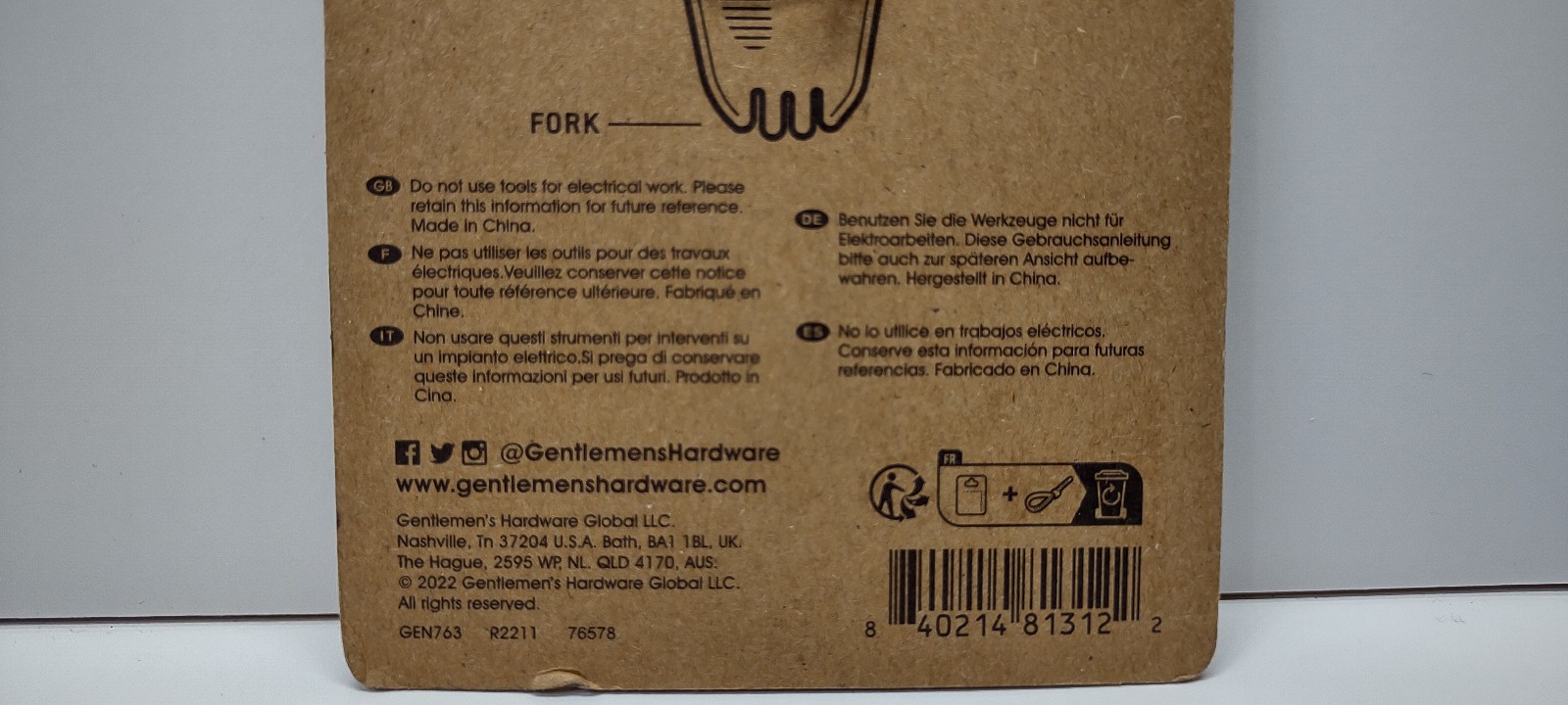 Fork Multi-Tool Gentlemen’s Hardware 12-in-1 NEW #763