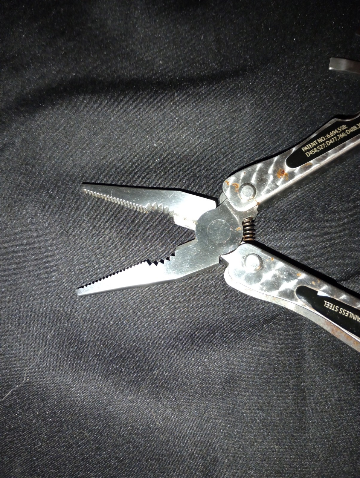 SHEFFIELD #1200E STAINLESS STEEL FOLDING PLIERS & MULTI TOOL KNIFE SAW Black