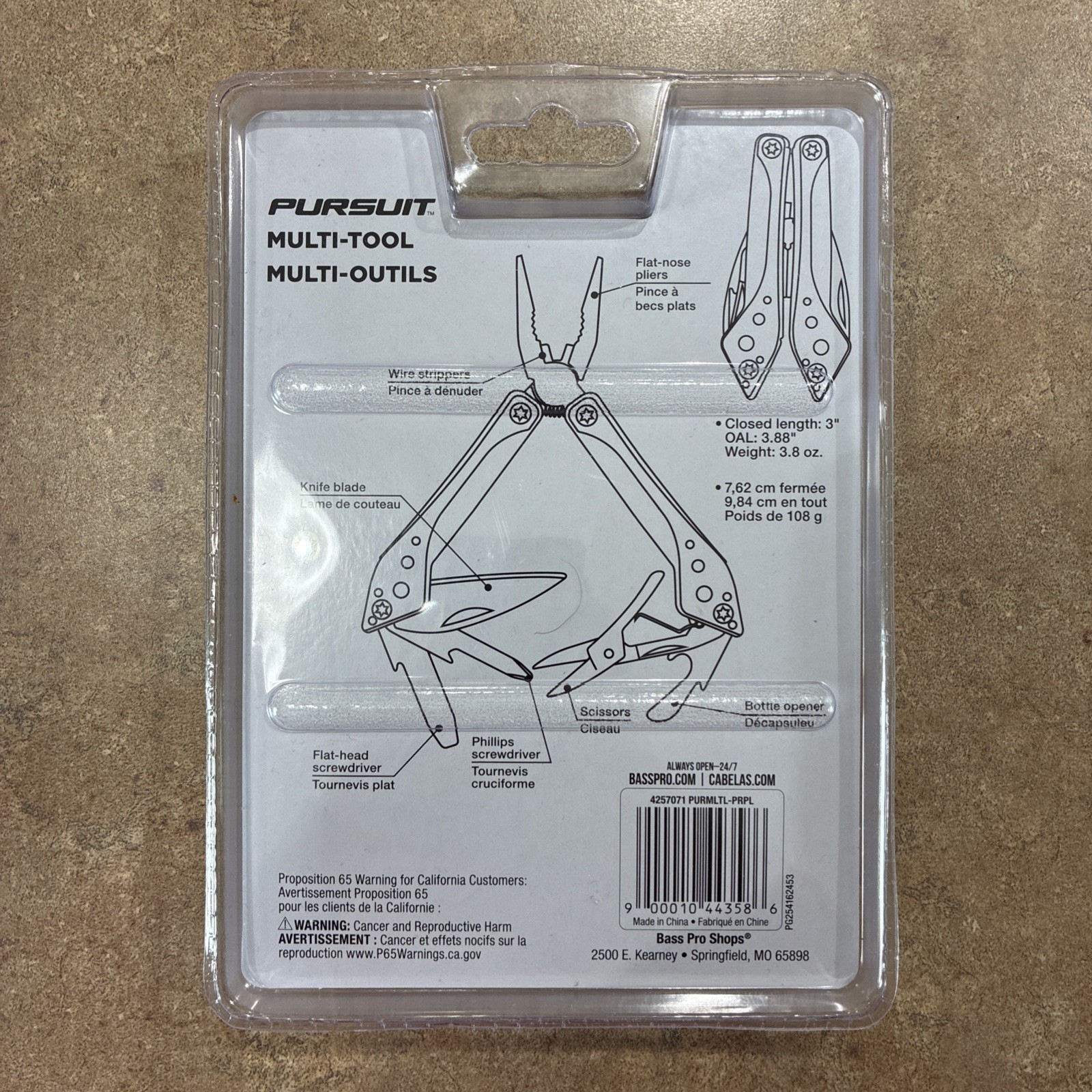 PURSUIT Multi-tool 7-in-1 Stainless Steel/ Pink Color Combo Tool New Sealed