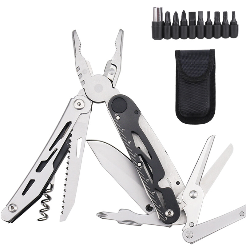 20-in-1 Portable Outdoor Survival Multi Tool Plier Compact Pocket Knife Scissors