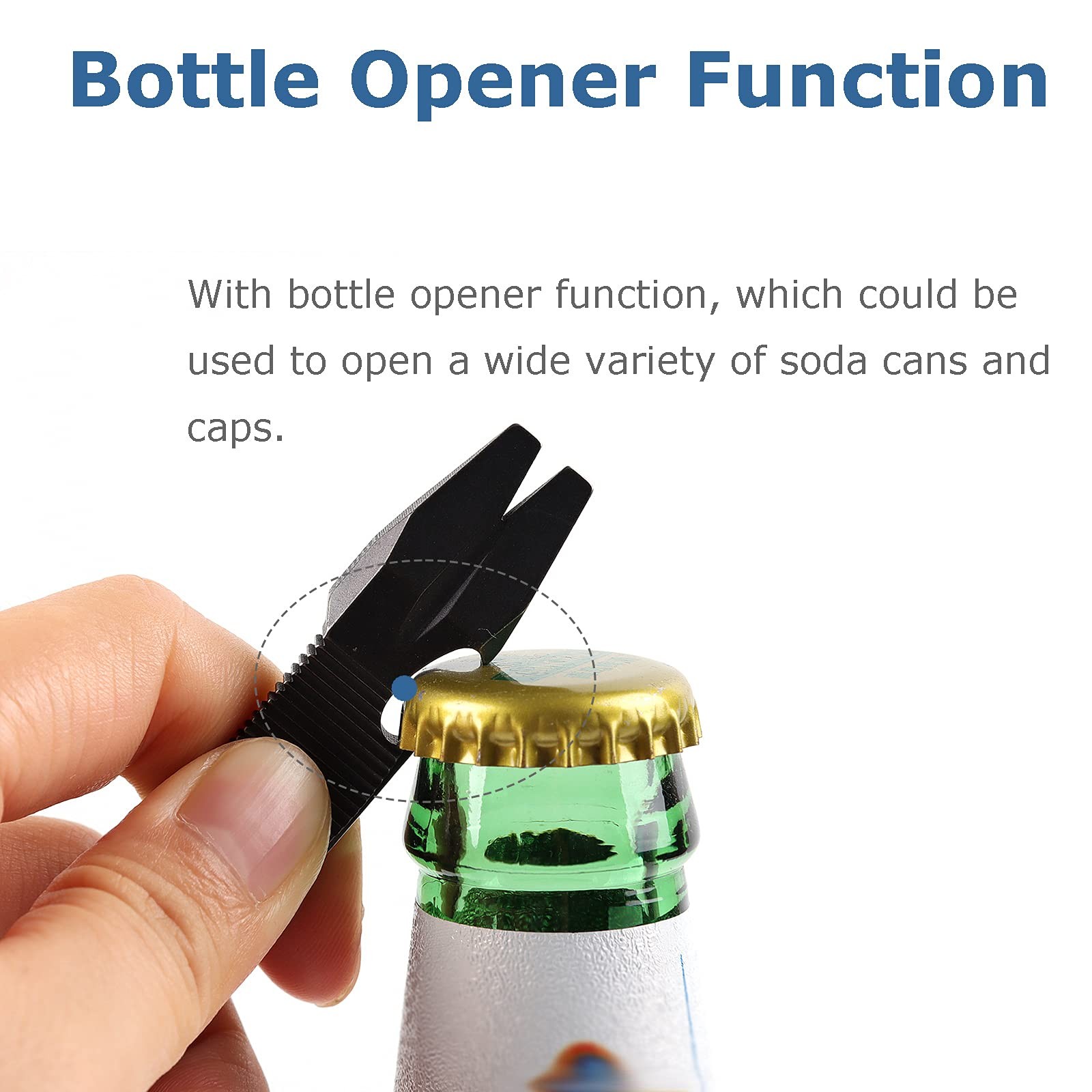 Titanium Pry Bar with Nail Puller Bottle Opener Function with Pocket Clip (Bl…