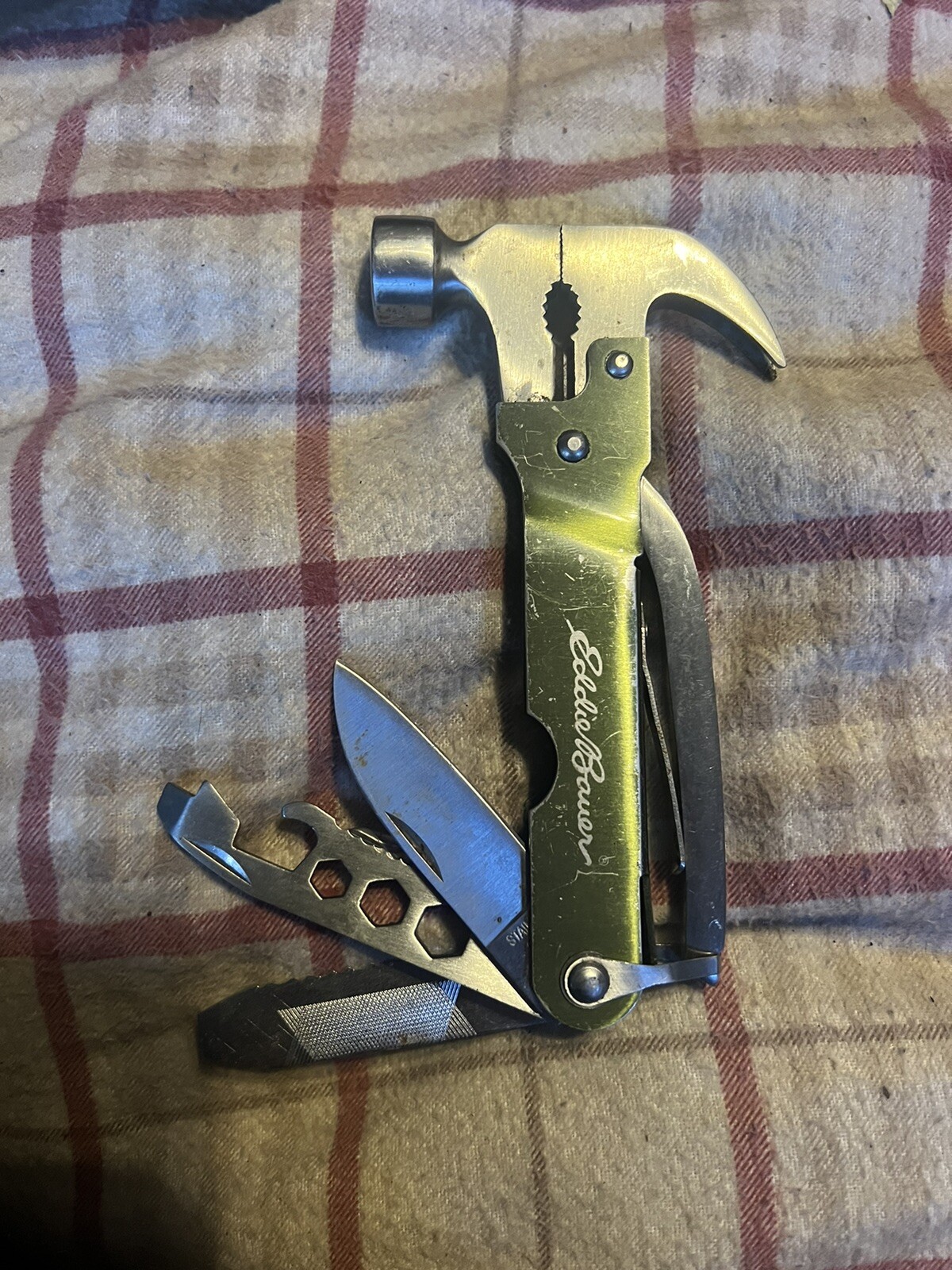 Eddie Bauer 13 Function Wood Hammer Multi Tool Unique. Used 5.5″ X 3″
